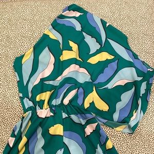 Printed one shoulder romper